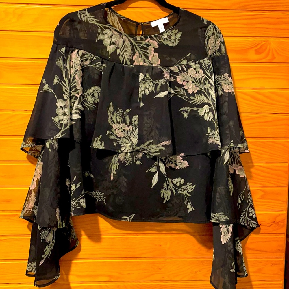 3/$10🖤 Leith layered chiffon blouse XS